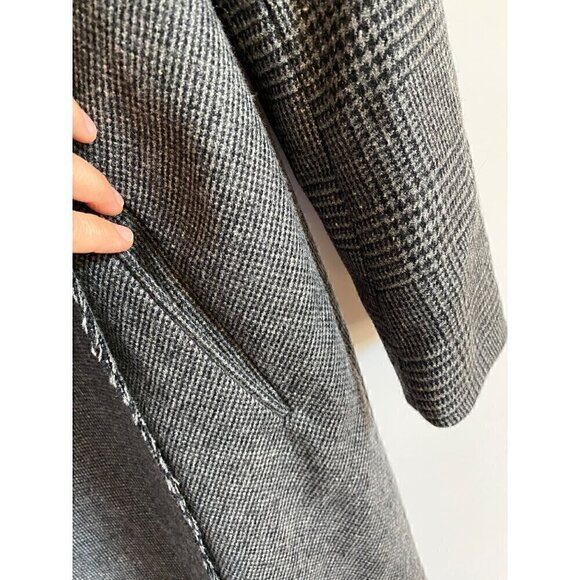 allsaints check monument wool  coat sz us 4 gray check houndstooth italian cloth - Picture 17 of 17